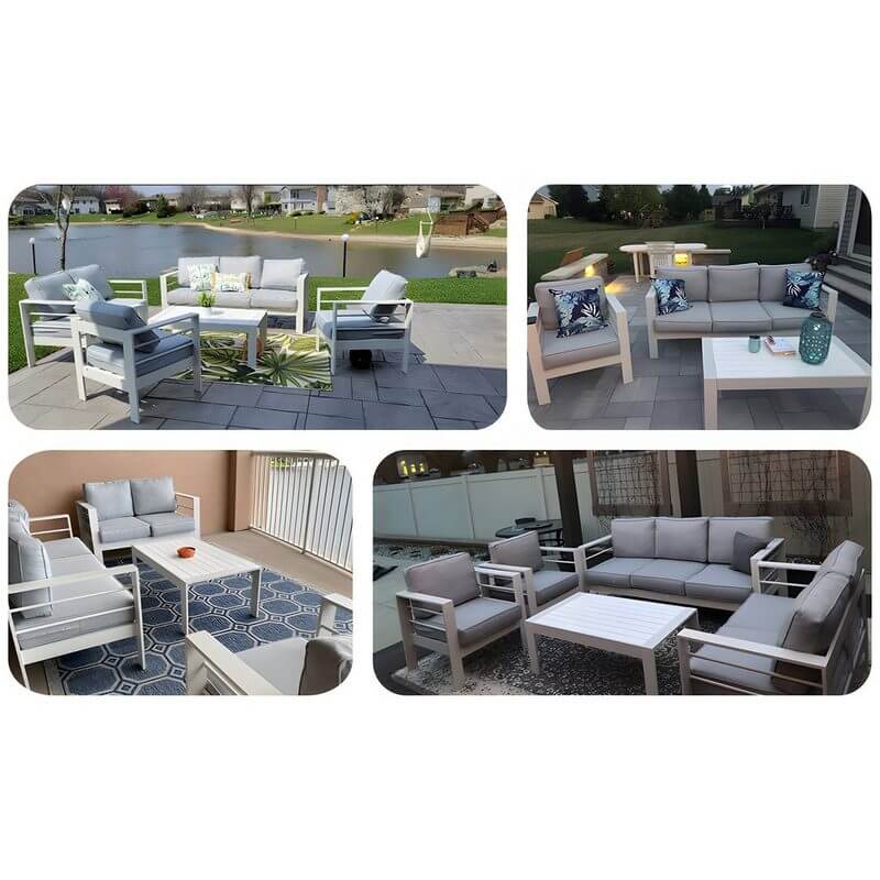MeXo Lounge Gartenmöbel Set aus Aluminium für 4 - 7 Personen Weiß - MeXo - Home