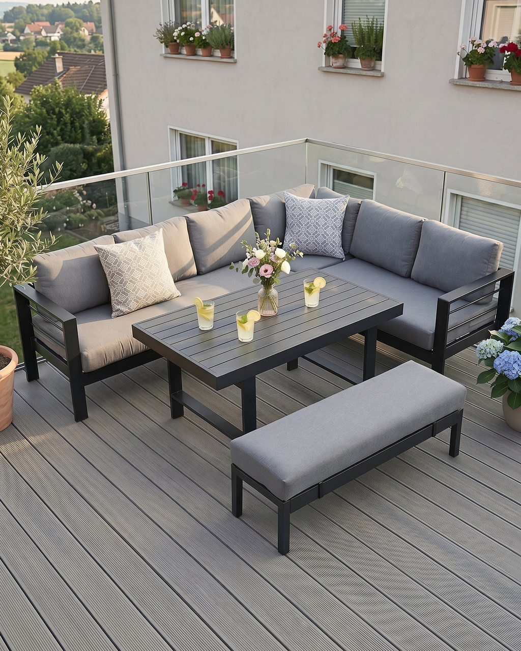 MEXO Gartenlounge 5-tlg. 6–8 Personen