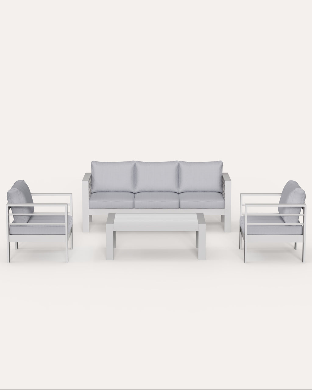 Gartenlounge Set 4-5 Personen weiß