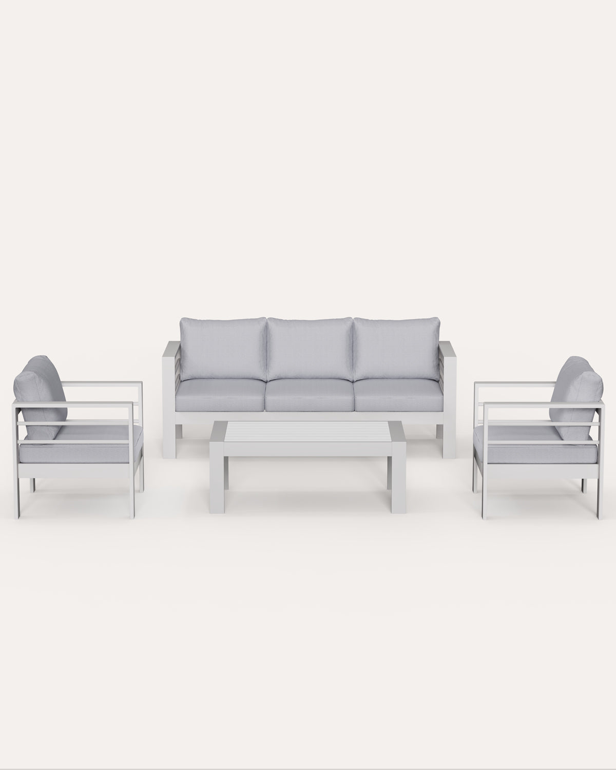 Gartenlounge Set 4-5 Personen weiß