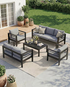 MEXO Gartenlounge 5-tlg. 6–7 Personen