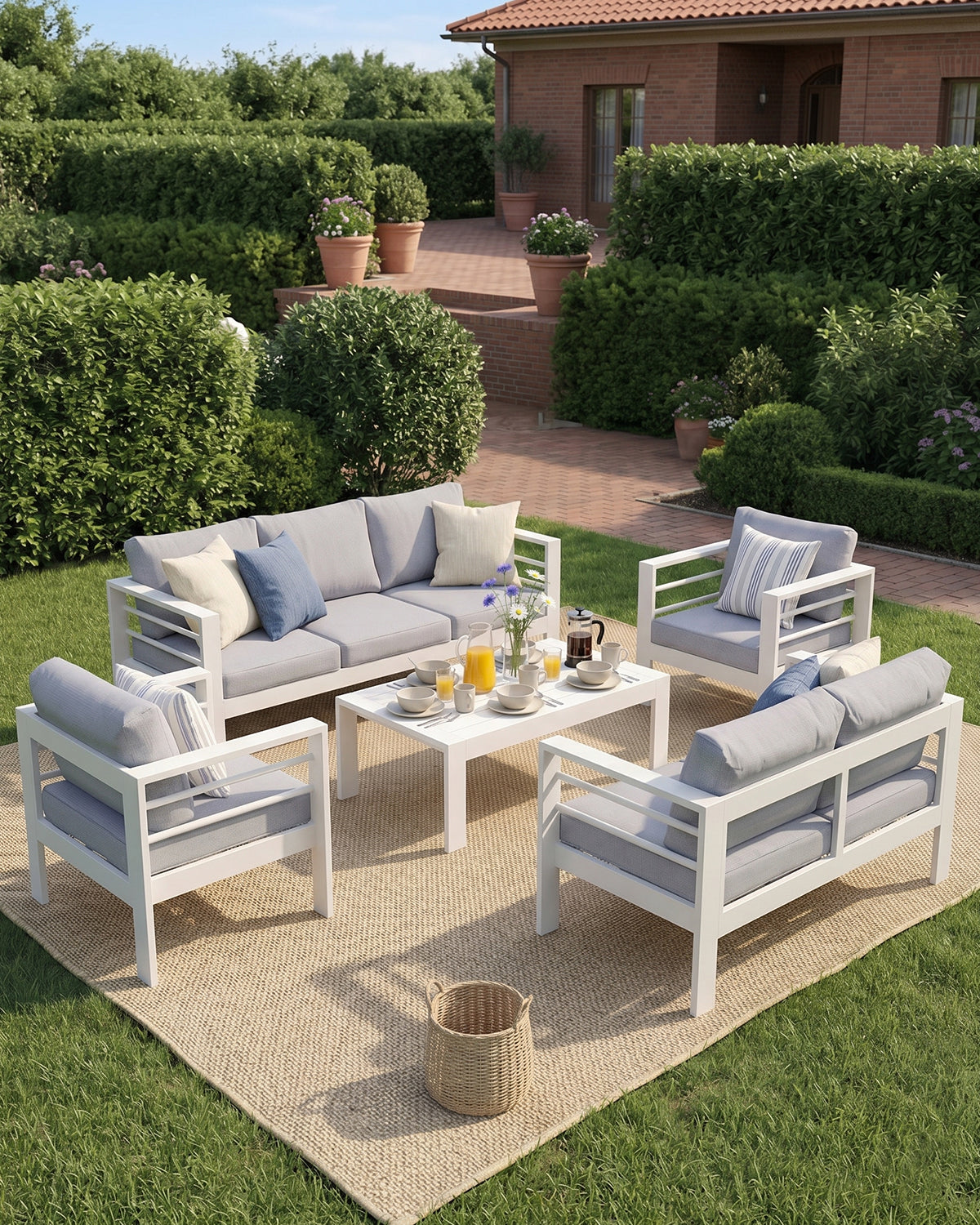 MEXO Gartenlounge-Set 5-tlg. 6–7 Personen