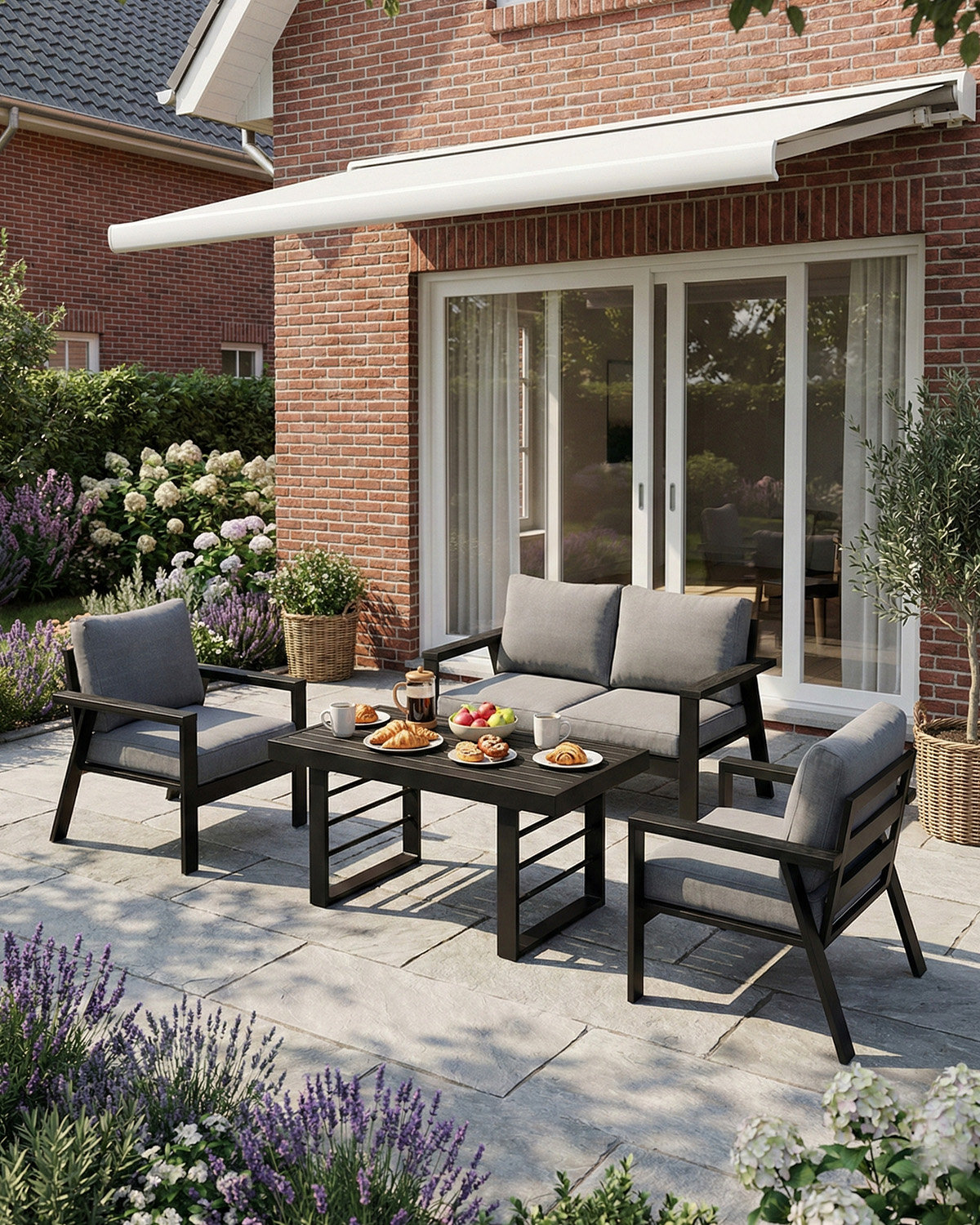 MEXO Gartenmöbel Set mit Tisch 4-tlg.