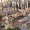 MEXO Gartenlounge-Set (5-teilig), Schenkel links, für 6–8 Personen
