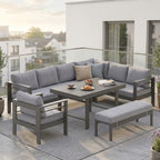 MEXO Gartenlounge-Set (5-teilig), Schenkel links, für 6–8 Personen