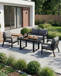 MEXO Gartenmöbel Set mit Tisch 4-tlg.