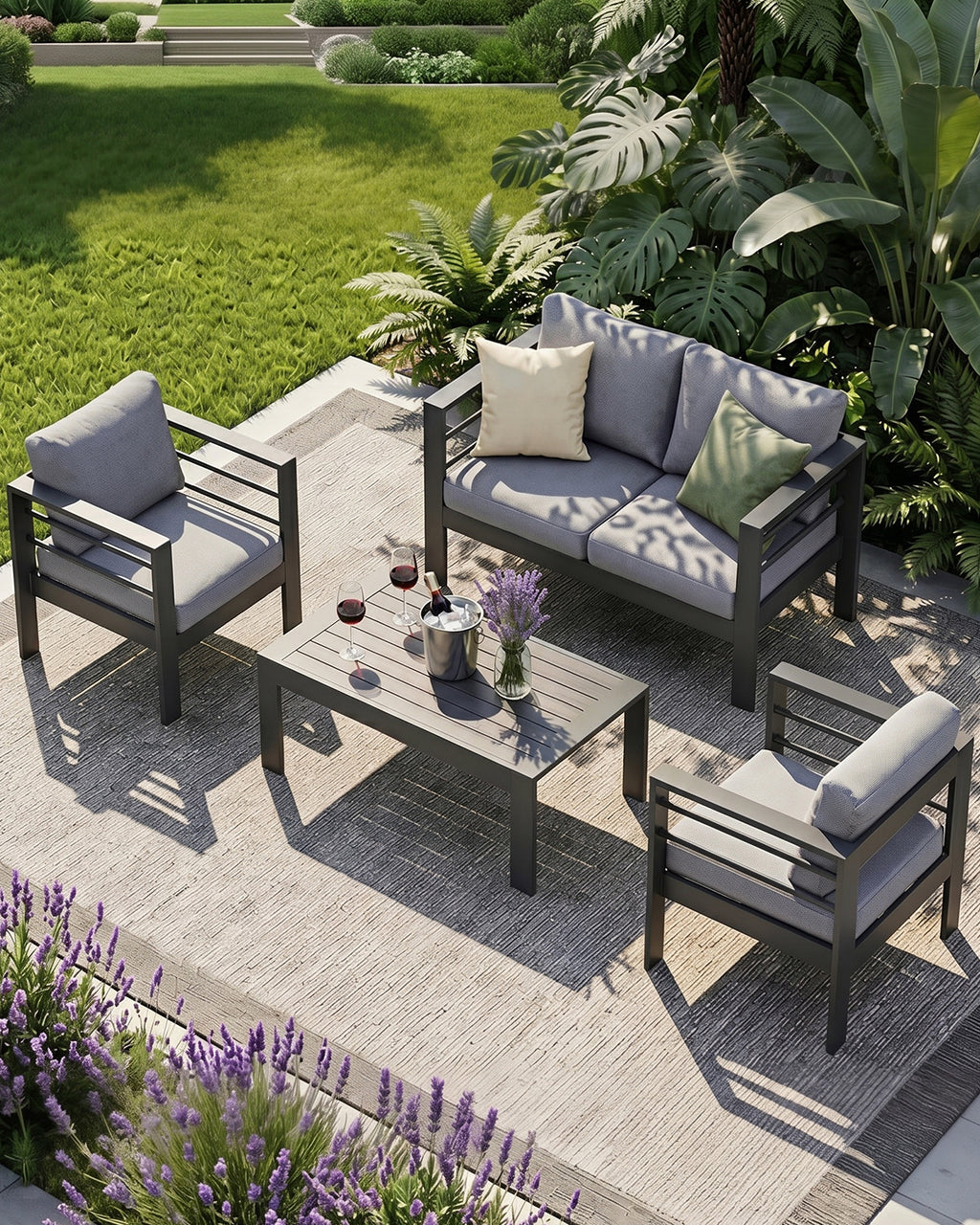 MEXO Balkon-Gartenlounge 4-tlg.