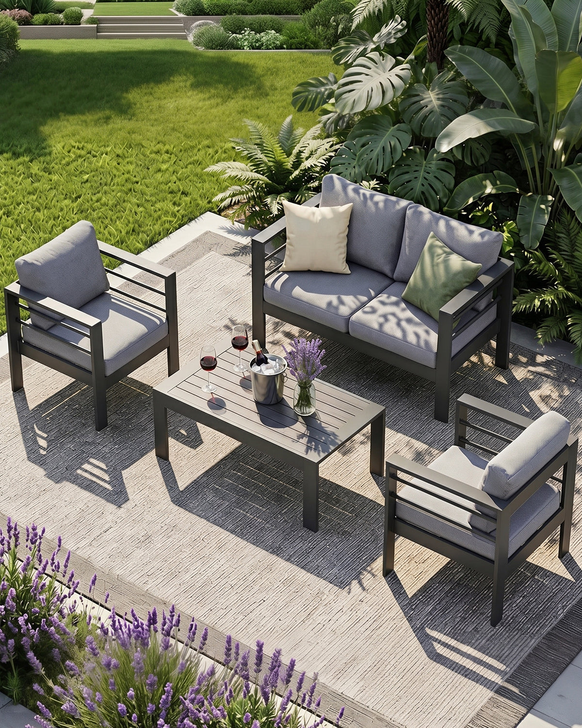 MEXO Balkon-Gartenlounge 4-tlg.