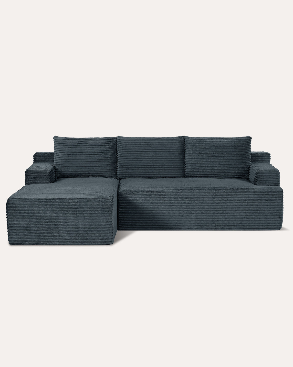 4 - Sitzer Cord - Ecksofa mit Recamiere links - MeXo