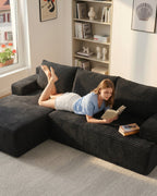 4 - Sitzer Cord - Ecksofa mit Recamiere links - MeXo