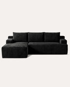 4 - Sitzer Cord - Ecksofa mit Recamiere links - MeXo