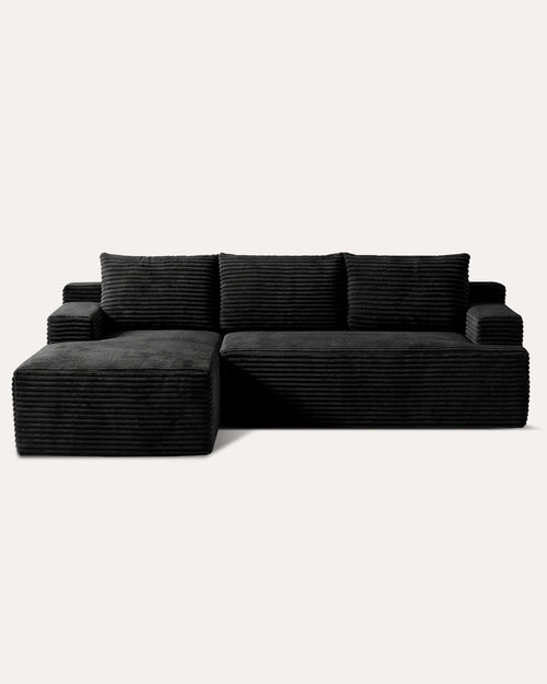 4 - Sitzer Cord - Ecksofa mit Recamiere links - MeXo