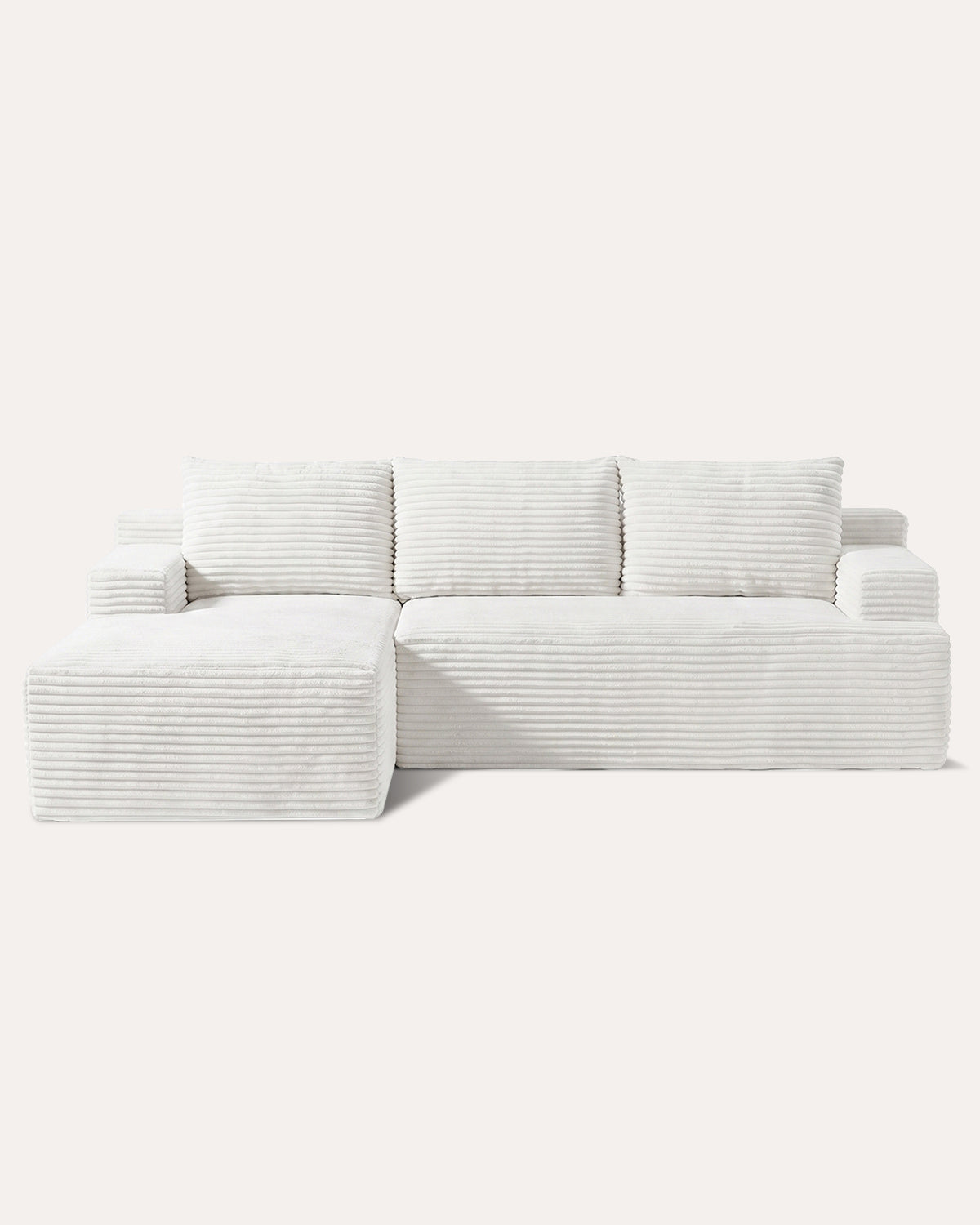 4 - Sitzer Cord - Ecksofa mit Recamiere links - MeXo