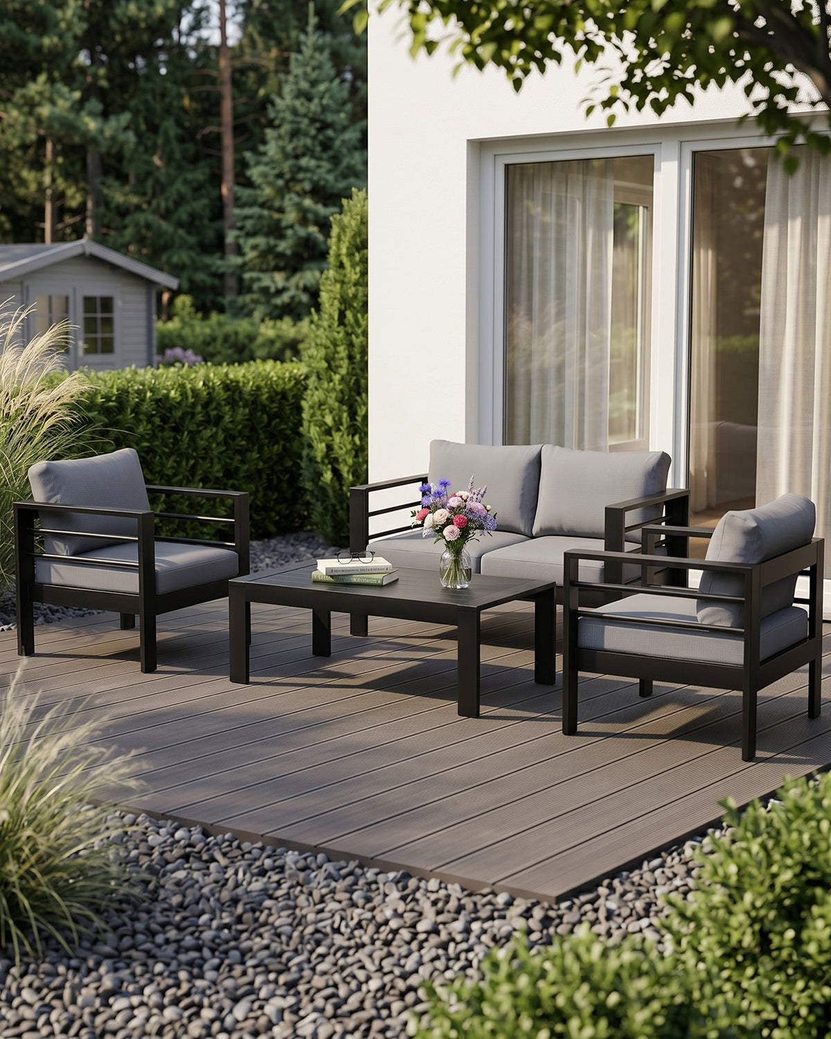 MEXO Balkon-Gartenlounge 4-tlg.