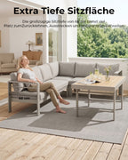 MEXO Gartenlounge-Set (5-teilig), Schenkel links, für 6–8 Personen