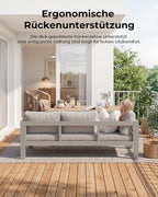MEXO Gartenlounge-Set (5-teilig), Schenkel links, für 6–8 Personen