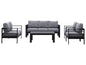 7 - Sitzer Gartenlounge - Set aus Aluminium mit Polster Grau/Schwarz - MeXo - Home