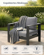 MEXO Gartenlounge-Set Terrassenmöbel Set 8-10 Personen Aluminium outdoor wetterfest (7-tlg.), Gartenmöbel Set für Außenbereich, Terrasse, Balkon und Garten