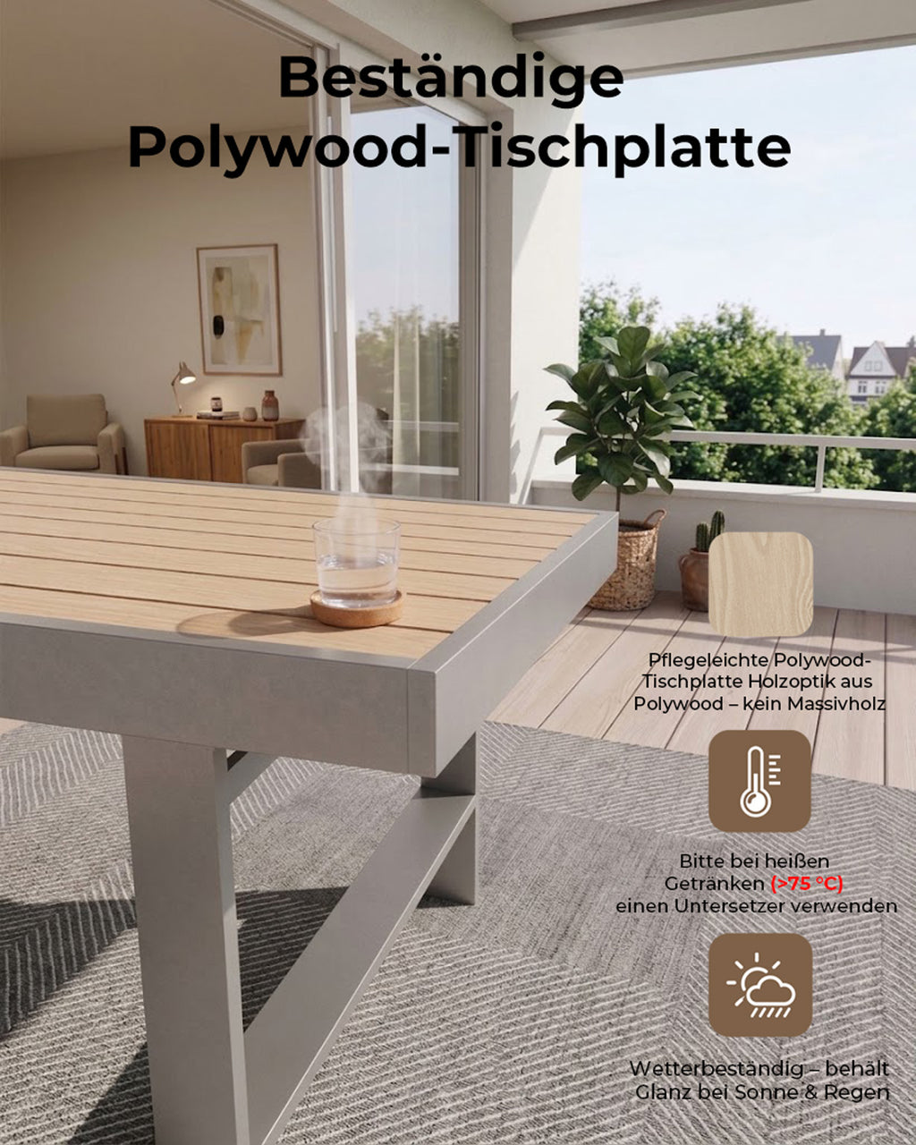 MEXO Gartenlounge-Set (5-teilig), Schenkel links, für 6–8 Personen