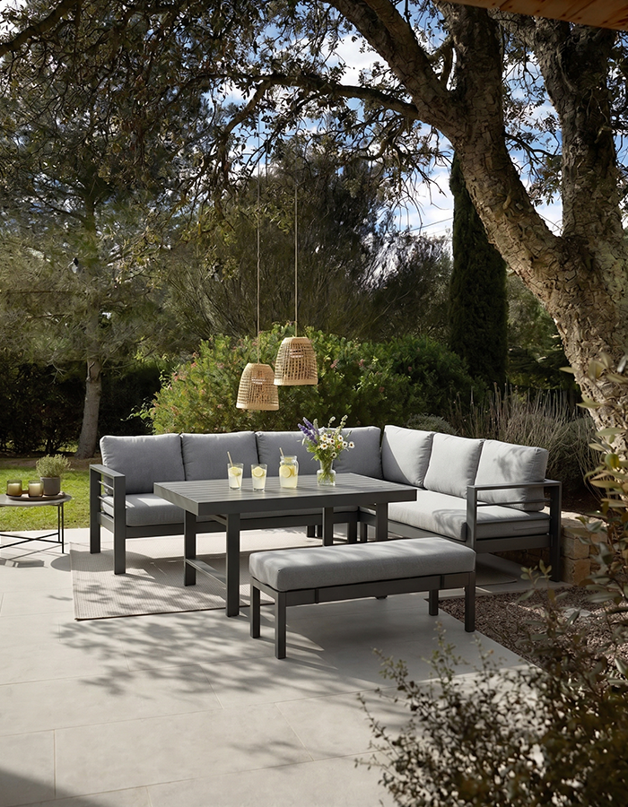 MEXO XXL Garten-Ecklounge 5-tlg. 6–8 Personen