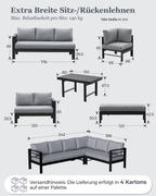 MEXO Gartenlounge 5-tlg. 6–8 Personen