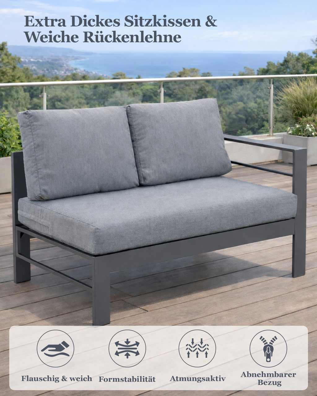 MEXO XXL Garten-Ecklounge 5-tlg. 6–8 Personen