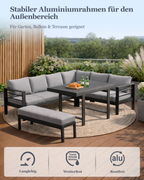 MEXO Gartenlounge 5-tlg. 6–8 Personen