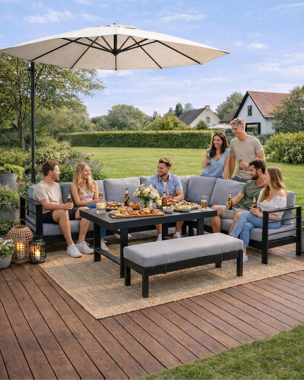 MEXO Gartenlounge 5-tlg. 6–8 Personen