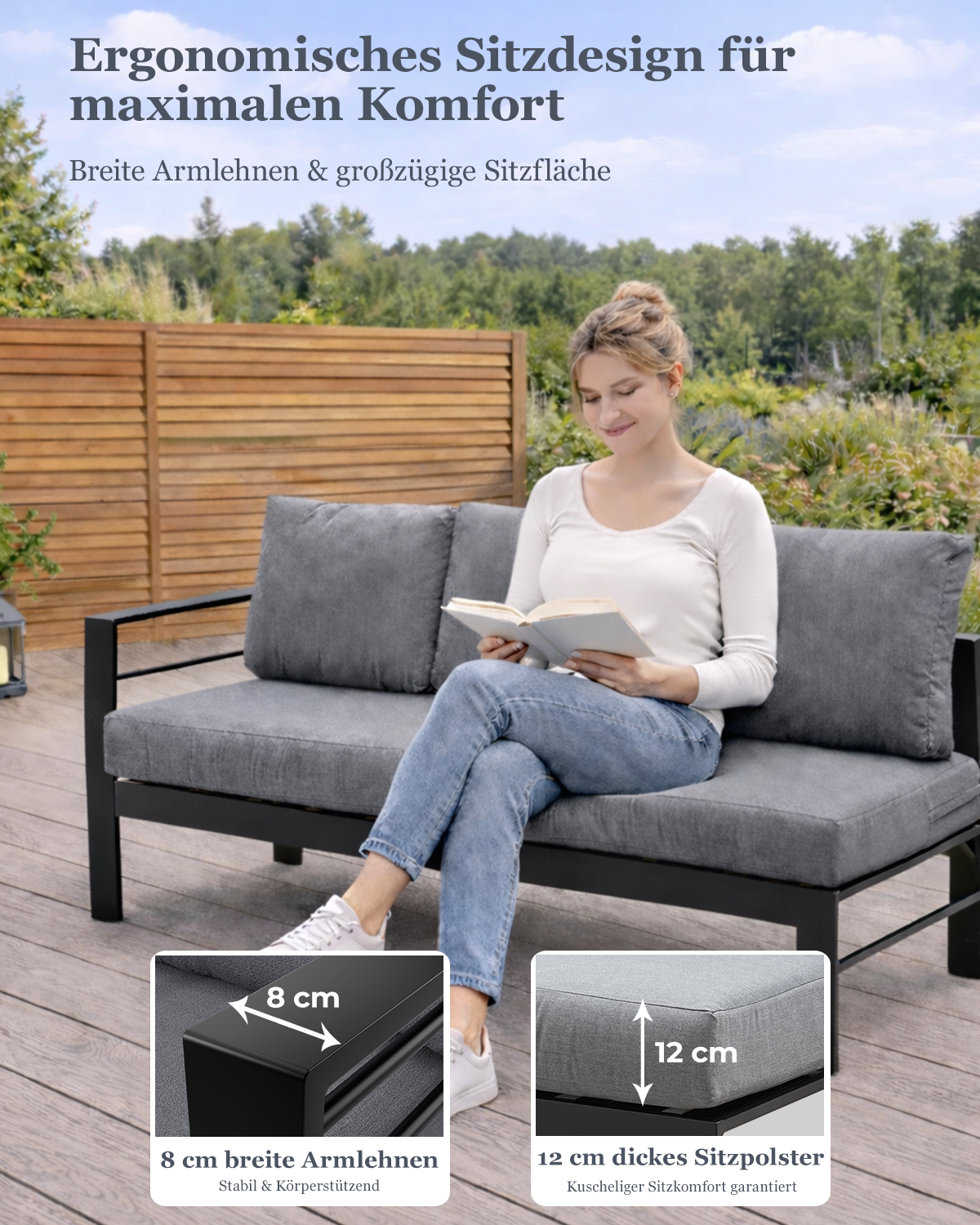 MEXO Gartenlounge 5-tlg. 6–8 Personen