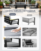 MEXO Gartenmöbel Set mit Tisch 4-tlg.