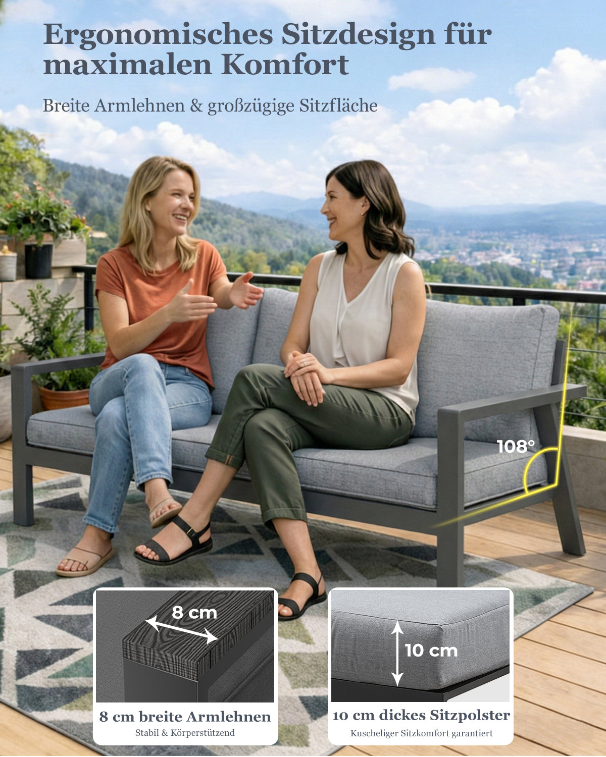 MEXO Gartenmöbel Set 4-tlg. 4–5 Personen