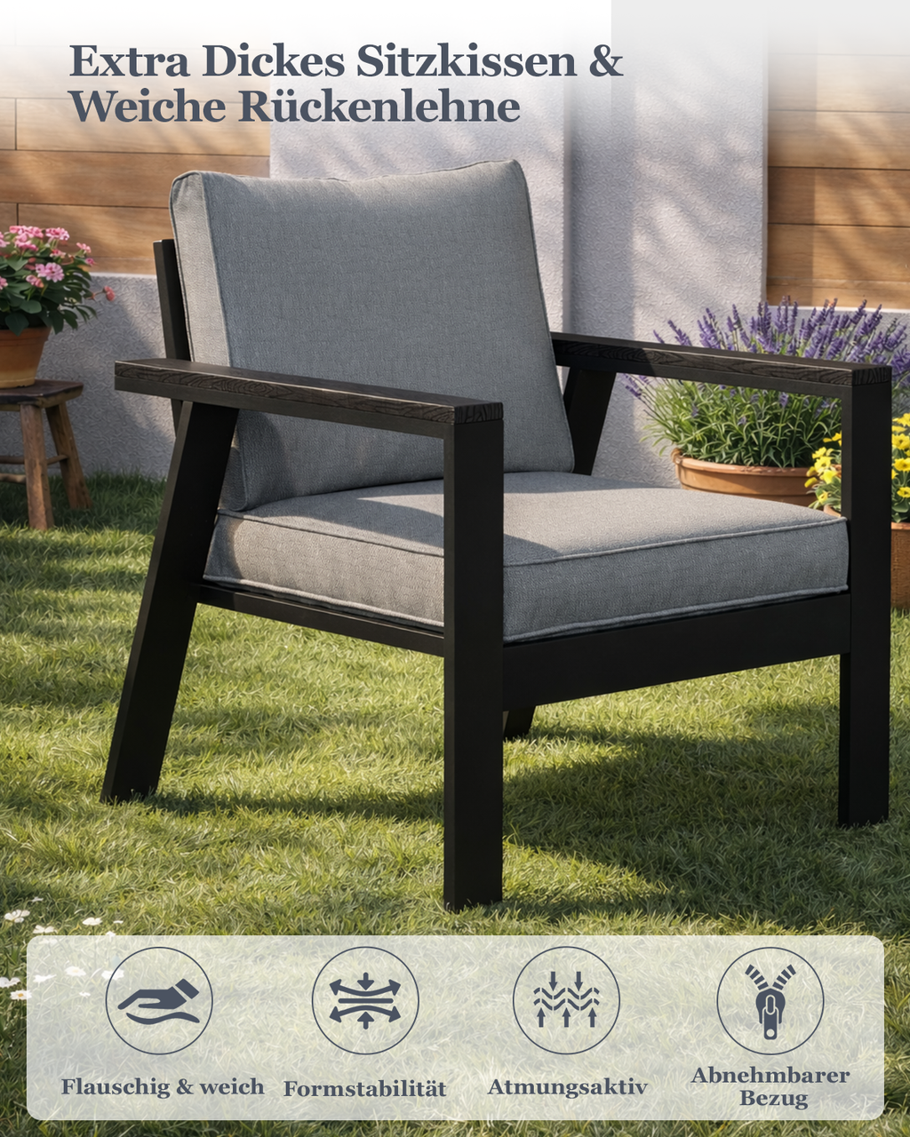 MEXO Gartenmöbel Set 4-tlg. 5–6 Personen