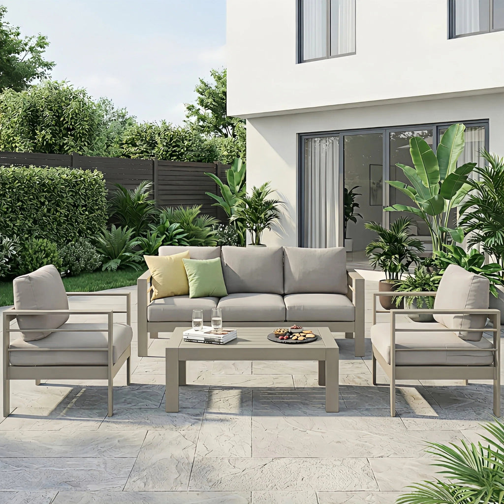 Gartenlounge Set 4-5 Personen weiß