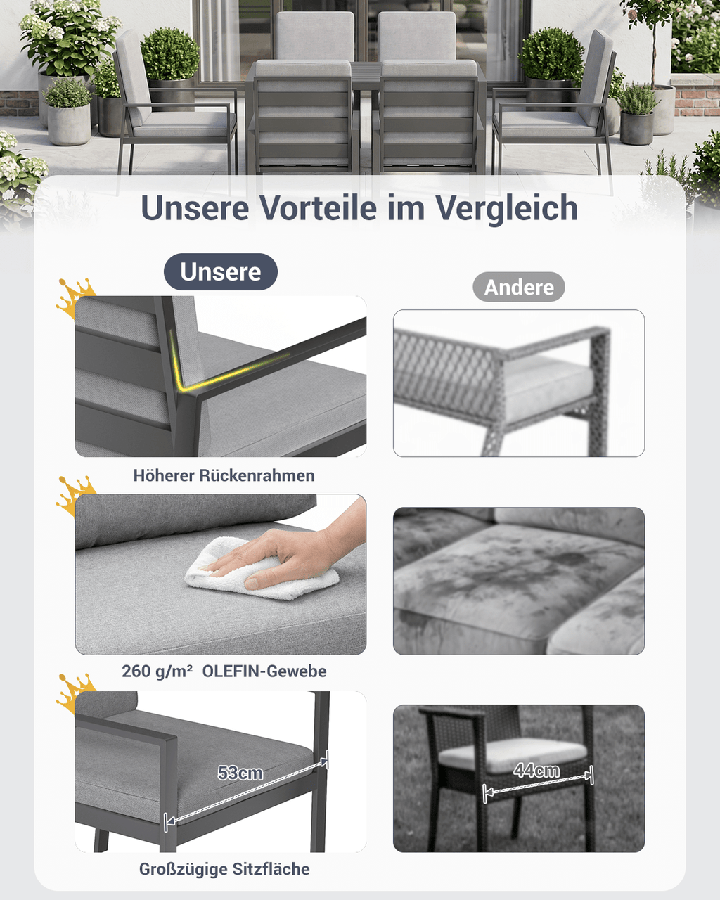 Garten Essgruppe 4/6 Personen - MeXo