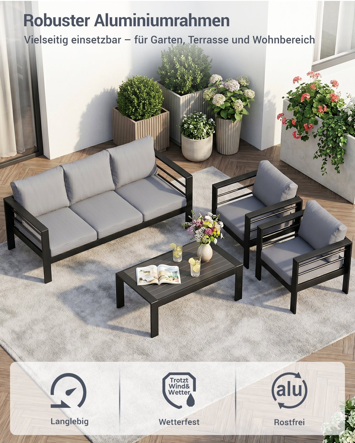 Gartenlounge Set 4 - 5 Personen - MeXo