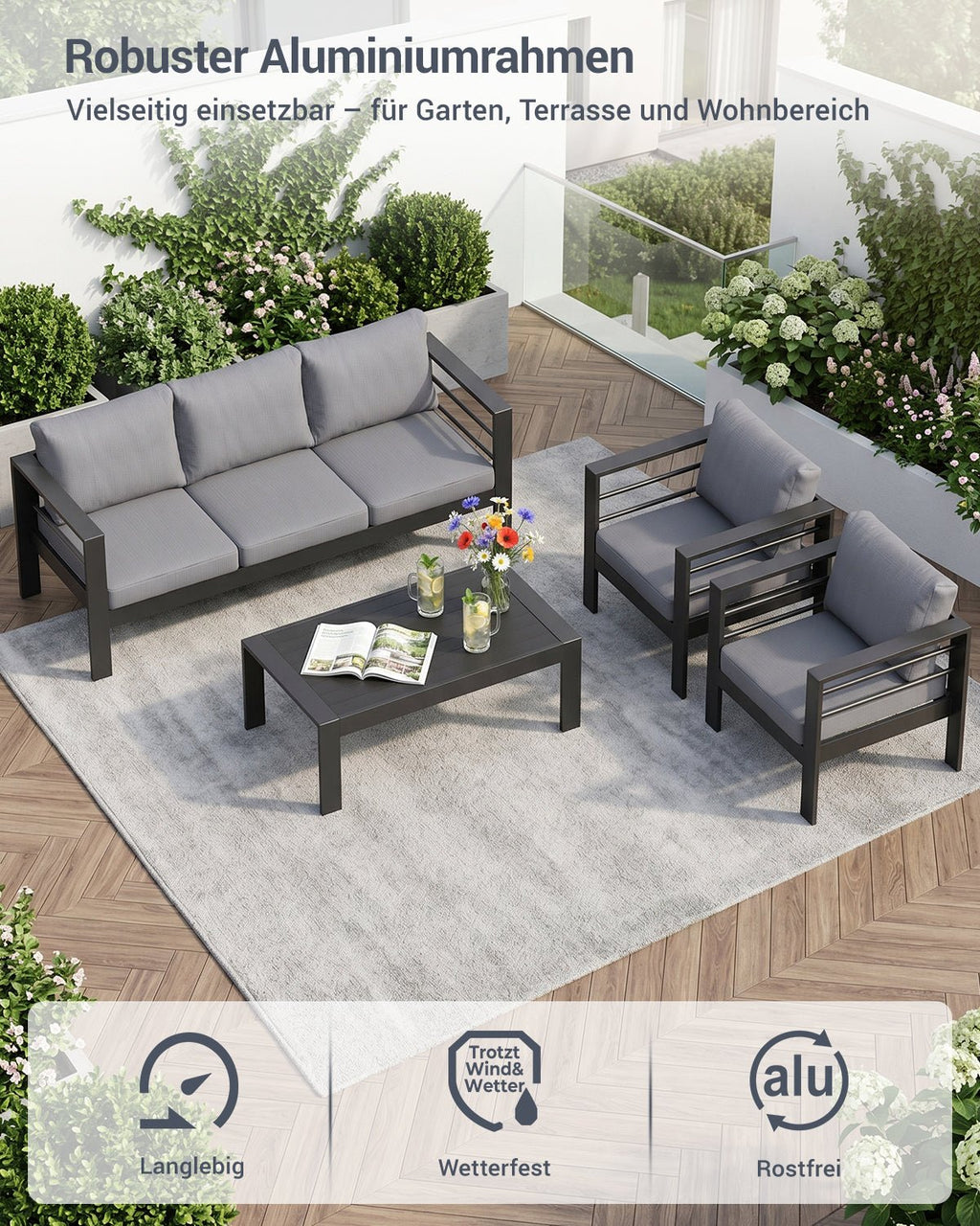 Gartenlounge Set 4 - 5 Personen - MeXo
