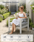 Gartenlounge Set 4 - 5 Personen weiß - MeXo