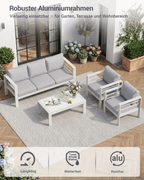 Gartenlounge Set 4 - 5 Personen weiß - MeXo