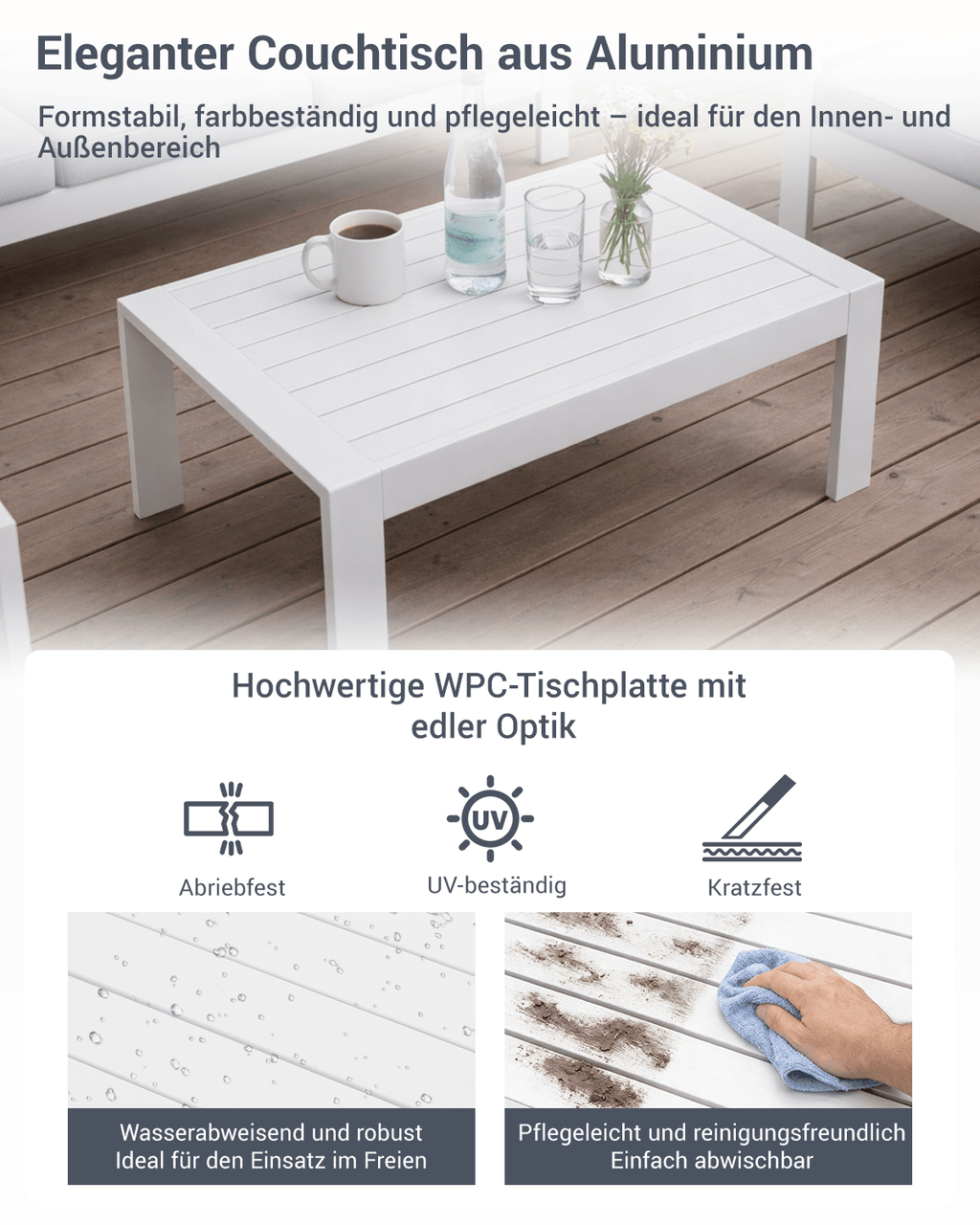 Gartenlounge Set 4 - 5 Personen weiß - MeXo