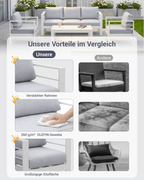 Gartenlounge Set 4 - 5 Personen weiß - MeXo