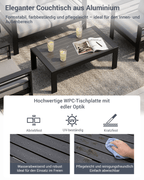 Gartenlounge Set 4 Personen schwarz - MeXo