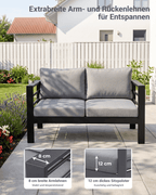 Gartenlounge Set 4 Personen schwarz - MeXo