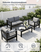 Gartenlounge Set 4 Personen schwarz - MeXo