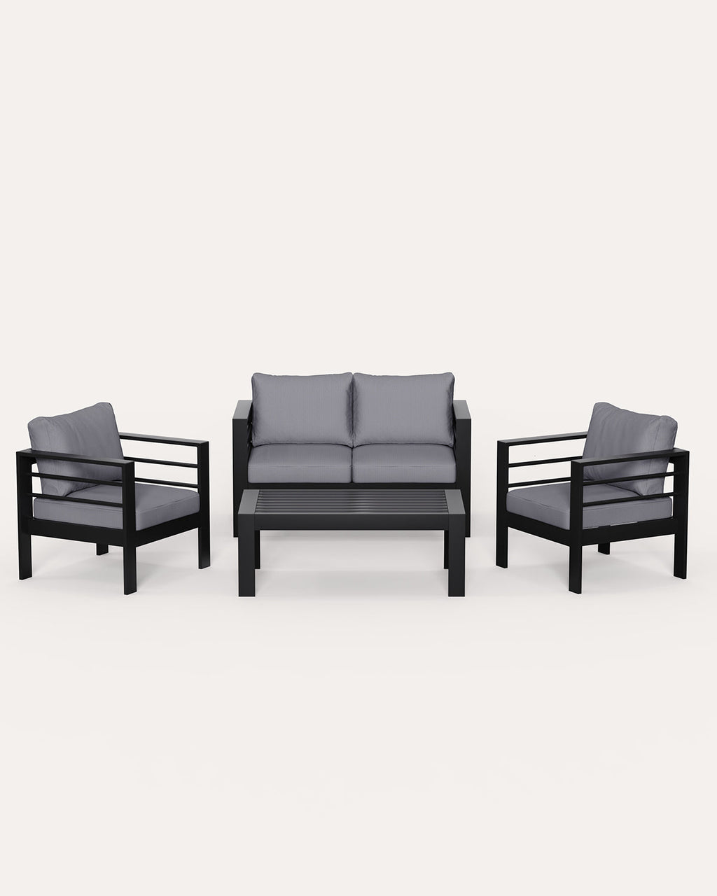 Gartenlounge Set 4 Personen schwarz - MeXo
