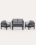 Gartenlounge Set 4 Personen schwarz - MeXo