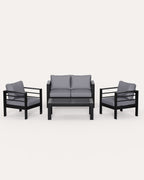 Gartenlounge Set 4 Personen schwarz - MeXo