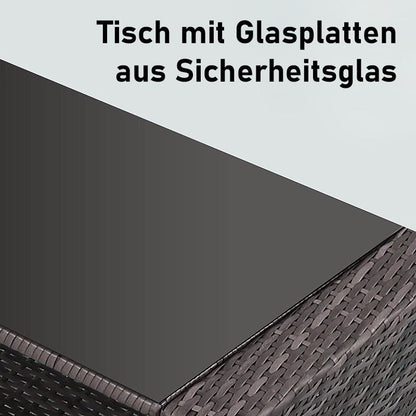 Gartenlounge - Set aus Polyrattan mit 2 Sessel, Sofa & Tisch für 4 Personen Grau - MeXo - Home