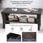 Gartenlounge - Set aus Polyrattan mit Polster für 4 Personen Grau - MeXo - Home
