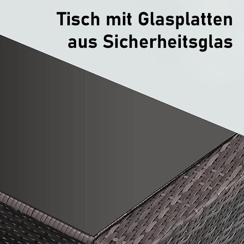 Gartenlounge - Set aus Polyrattan mit Polster für 4 Personen Grau - MeXo - Home