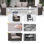Gartenlounge - Set aus Polyrattan mit Polster für 4 Personen Grau - MeXo - Home